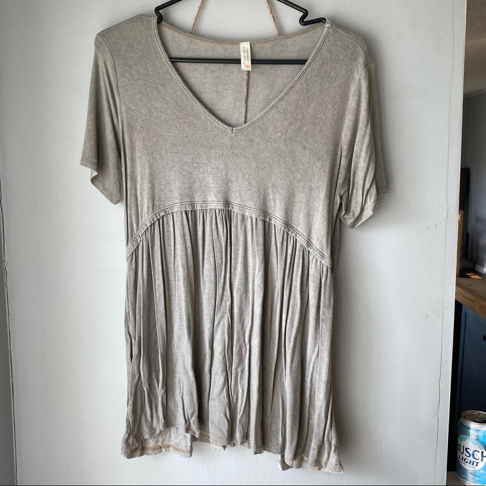 Muted sage green babydoll top